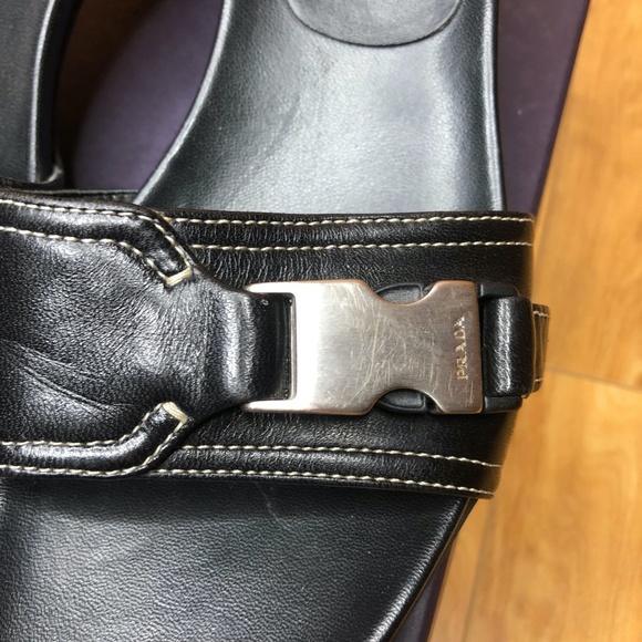 Prada Black Leather Mules - Picture 4 of 9
